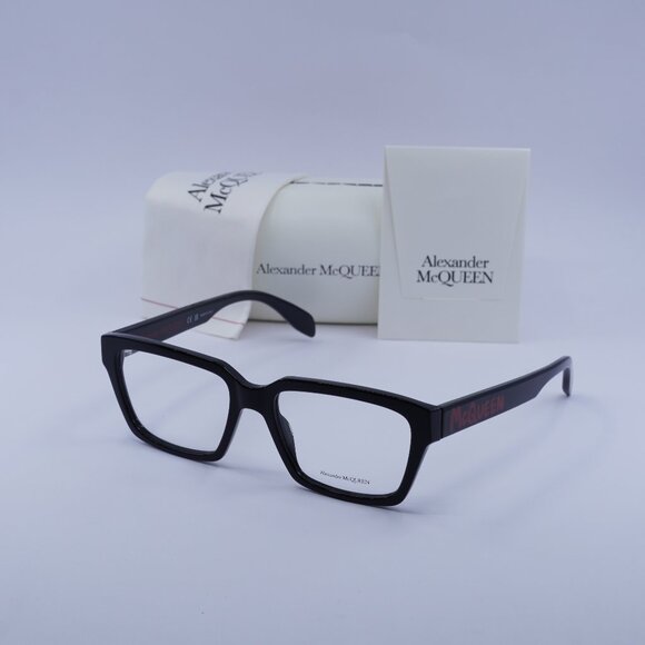 Alexander McQueen AM0332O 002 Square Eyeglasses 54mm - Black - Picture 1 of 9